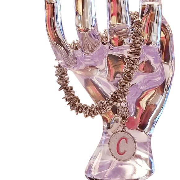 JUSTICE for Kids Charm Bracelet Monogram "C" Stretch - Picture 2 of 2